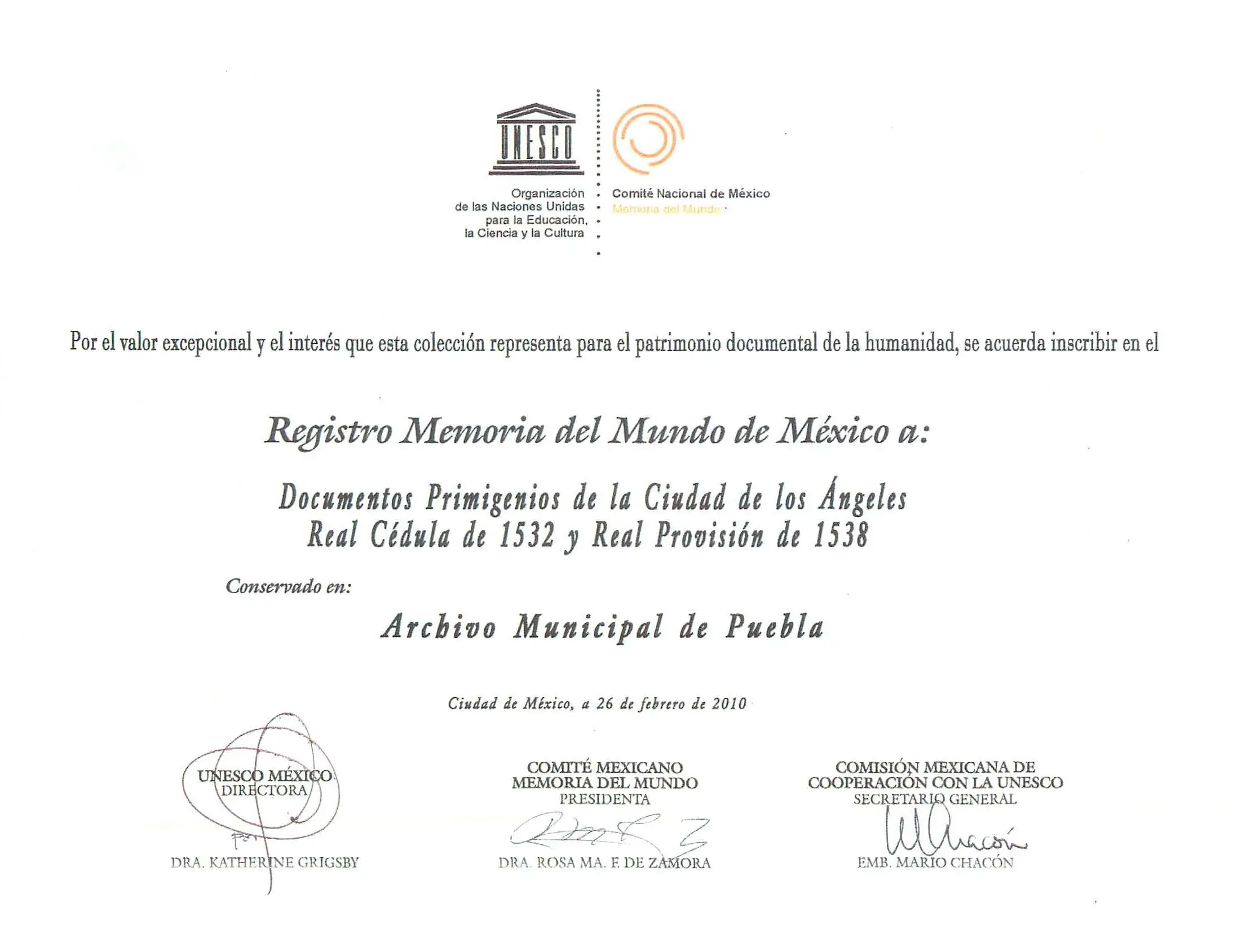 Programa Memoria del Mundo México